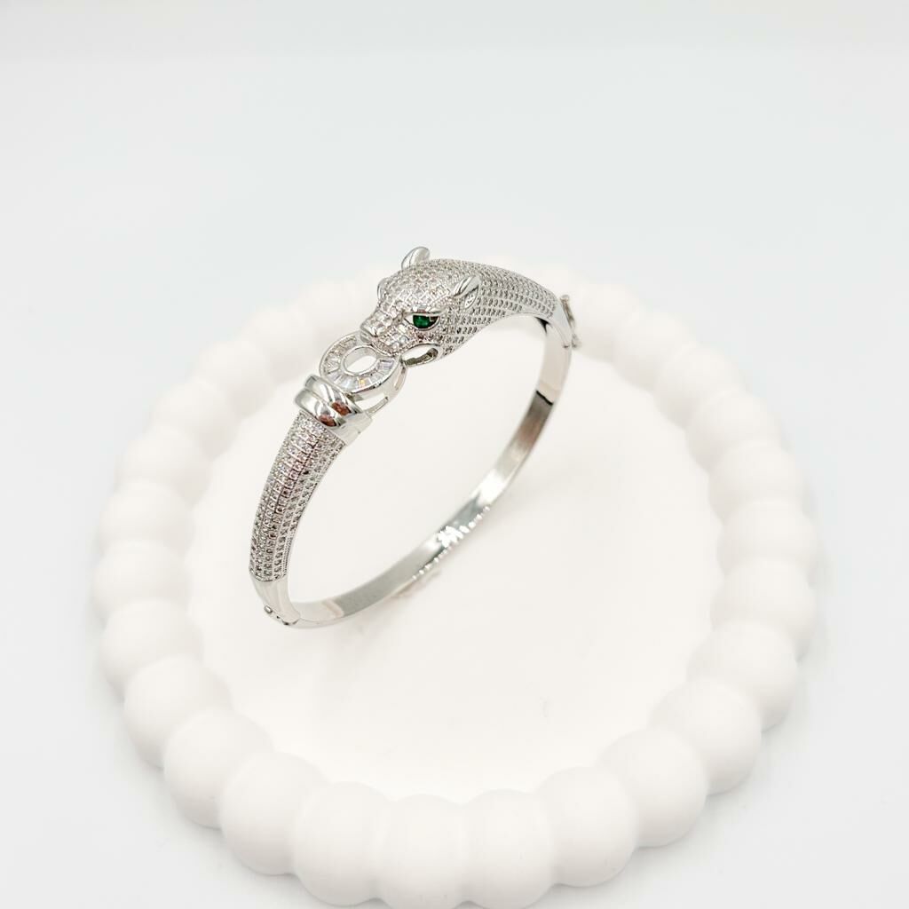 İthal Zirkon Taşlı Snake Kelepçe 17 cm