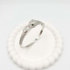 İthal Zirkon Taşlı Snake Kelepçe 17 cm