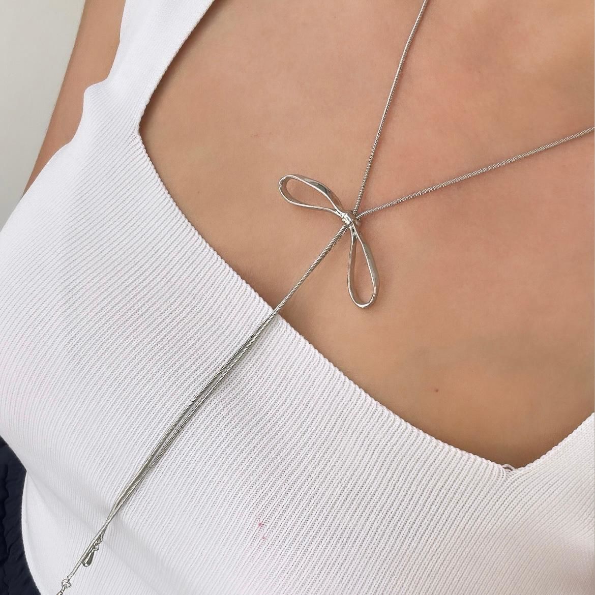 Özel Seri Asansörlü Fiyonk Kolye Gümüş