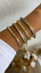 İthal Zirkon Taşlı  Kelepçe 17 cm