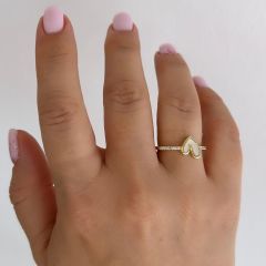 Özel Seri Sedefli Kalpli Yüzük(ayarlı)