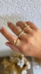 Özel Seri Zirkon Baget Taşlı Yüzük (AYARLI)