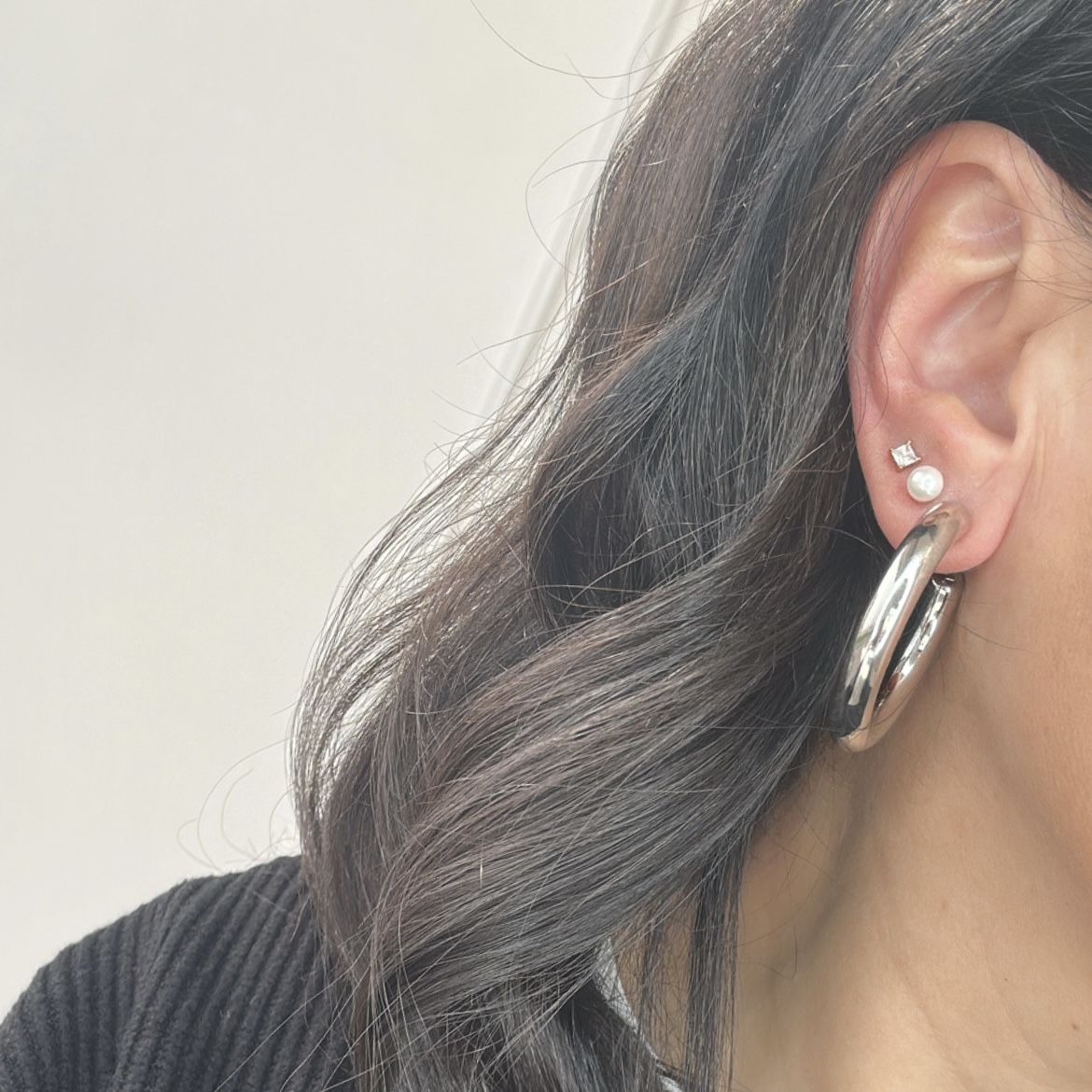 Özel Seri Kalın Gümüş Halka Küpe 4cm