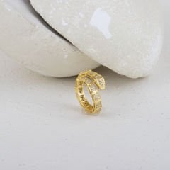Özel Seri Zirkon  Taşlı Snake  Yüzük (AYARLI)