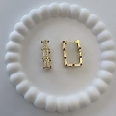 Özel Seri Dikdörtgen Serenay Küpe 3cm