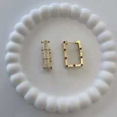 Özel Seri Dikdörtgen Serenay Küpe 3cm