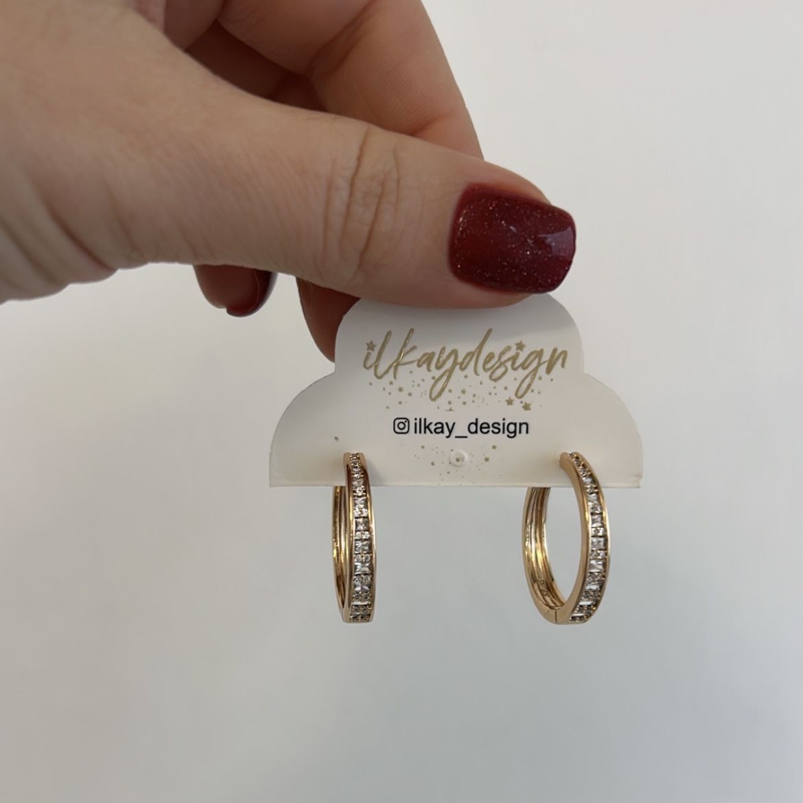 Vip Seri Zirkon Taşlı Halka Küpe 2cm