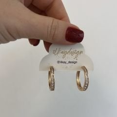 Vip Seri Zirkon Taşlı Halka Küpe 2cm