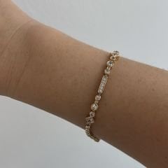 Vip Seri Zirkon Taşlı Ezme Zincir Bileklik 19cm