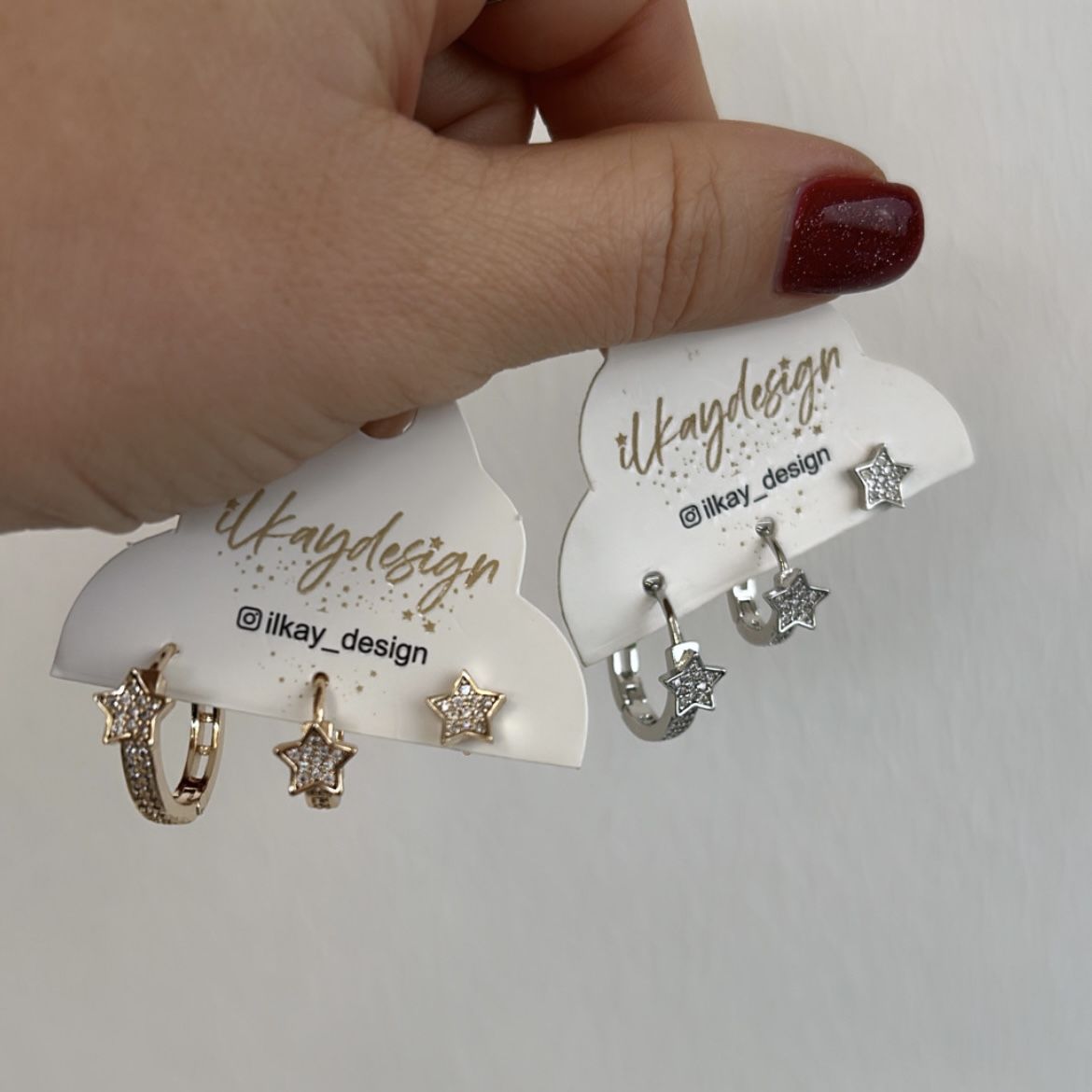 Özel Seri Zirkon Taşlı Yıldızlı Set Küpe