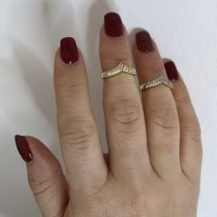 Özel Seri Zirkon Taşlı Köşeli Eklem ve Serçe Parmak Yüzüğü (AYARLI)