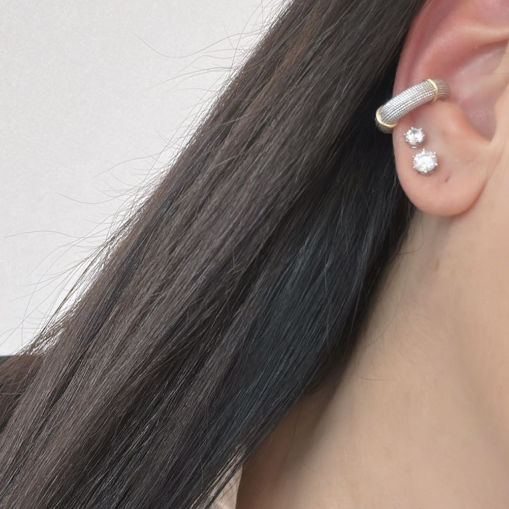 Özel Seri Mat Gold Detaylı Kıkırdak Küpe