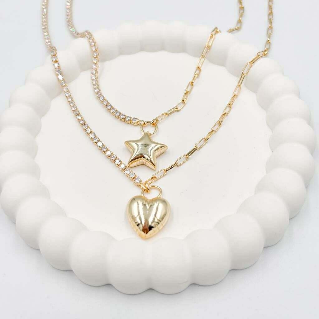 Özel Seri Su Yolu Zincirli Charmlı Kolye 60cm