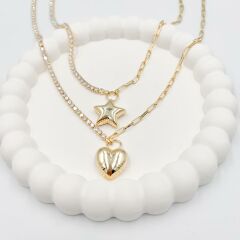 Özel Seri Su Yolu Zincirli Charmlı Kolye 60cm