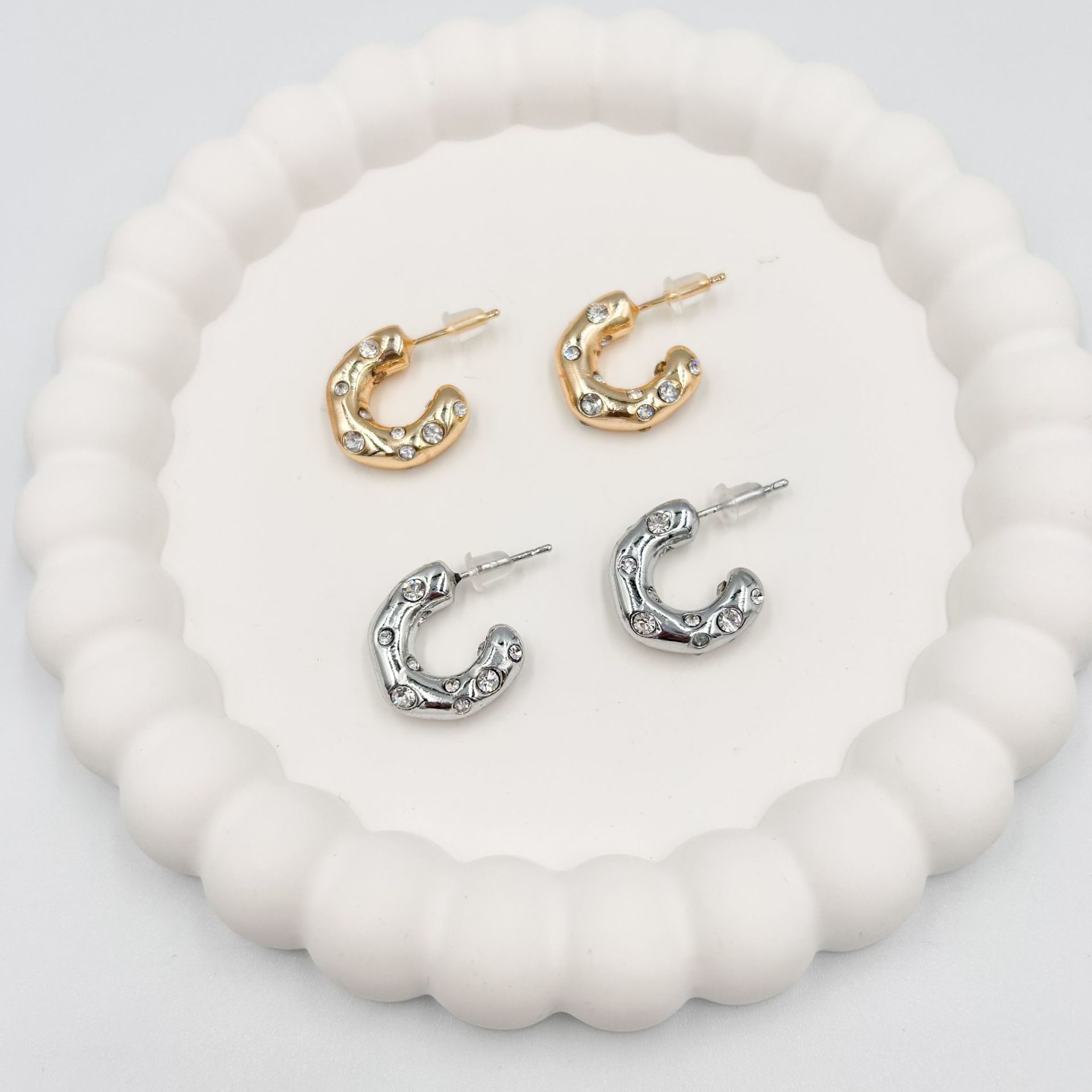 Özel Seri Zirkon Taşlı Halka Küpe 1,5cm