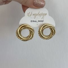 Özel Seri Burgu Detaylı Daire Küpe 2cm