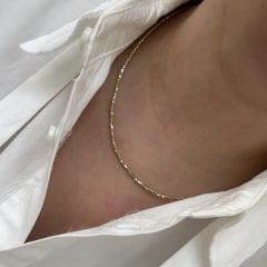 Özel Seri Gold İnce Küp Kolye 40cm