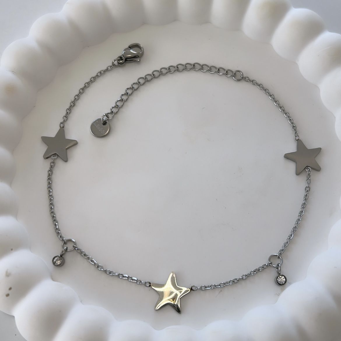 Çelik Taşlı Yıldızlı Halhal 25cm