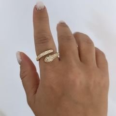 Özel Seri Zirkon Taşlı Snake Yüzük (ayarlı)