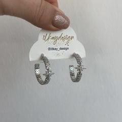 Özel Seri Zirkon Taşlı Kutup Yıldızlı Halka Küpe 2,5cm