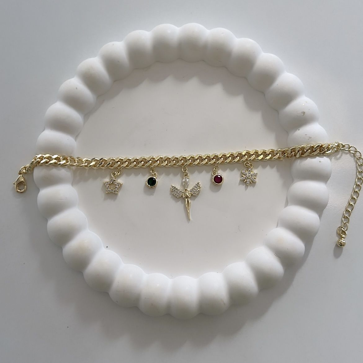 Özel Seri Melek Charmlı Taşlı Bileklik 21cm