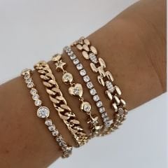 Vip Seri Zirkon Taşlı Kalpli Bileklik 19cm