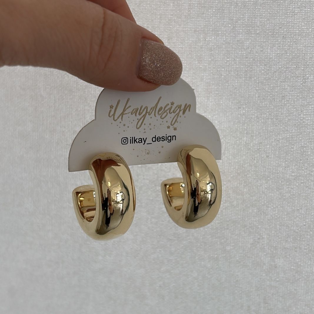 Özel Seri Kalın Boru Halka Küpe 2,5cm