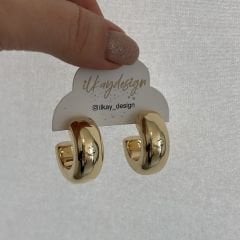 Özel Seri Kalın Boru Halka Küpe 2,5cm