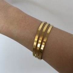 3 adet Çelik Kalın Ajda Bilezik 6,5cm