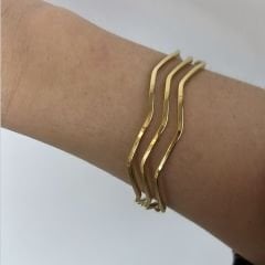 3 Adet Çelik Zigzag Bilezik 6,5cm