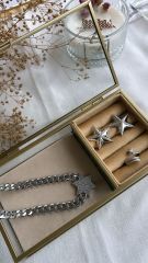 Özel Seri Zirkon Taşlı Yıldız Küpe 2,5cm