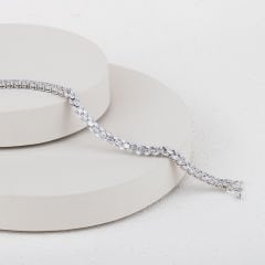 Özel Seri Zirkon Taşlı Pırlnata Montür Su Yolu Bileklik 17cm
