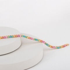 Özel Seri Renkli Zirkon Taşlı Su Yolu Bileklik 19cm
