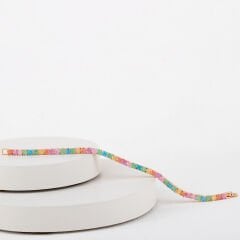 Özel Seri Renkli Zirkon Taşlı Su Yolu Bileklik 19cm