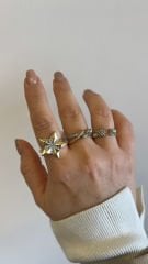 Özel Seri Gold Gümüş Yıldız Yüzük