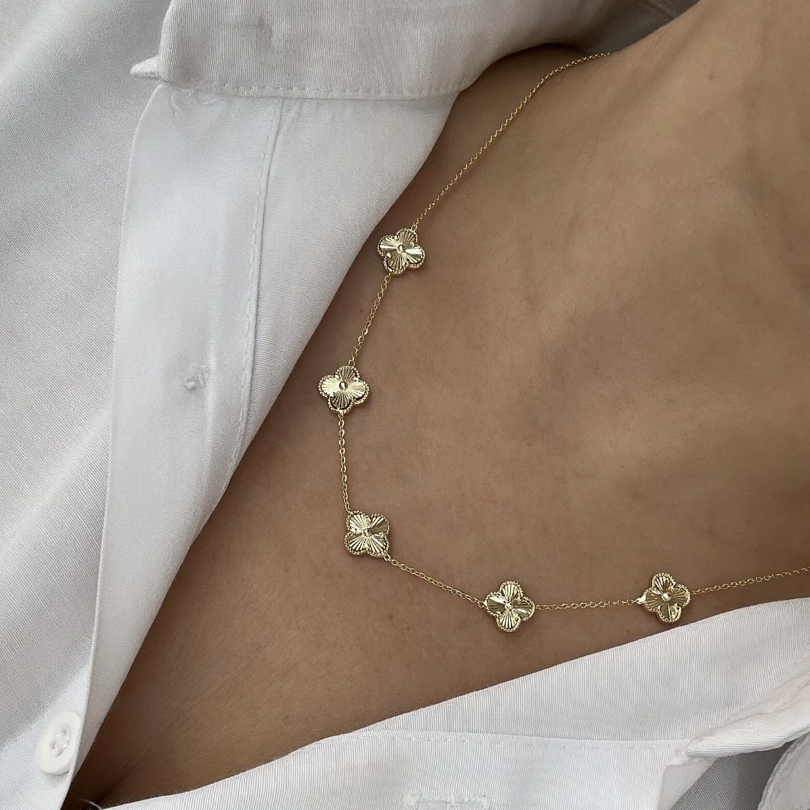 Özel Seri Çoklu Yonca Kolye 50 cm