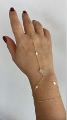 Özel Seri Zirkon Taşlı Yoncalı Şahmeran Gold