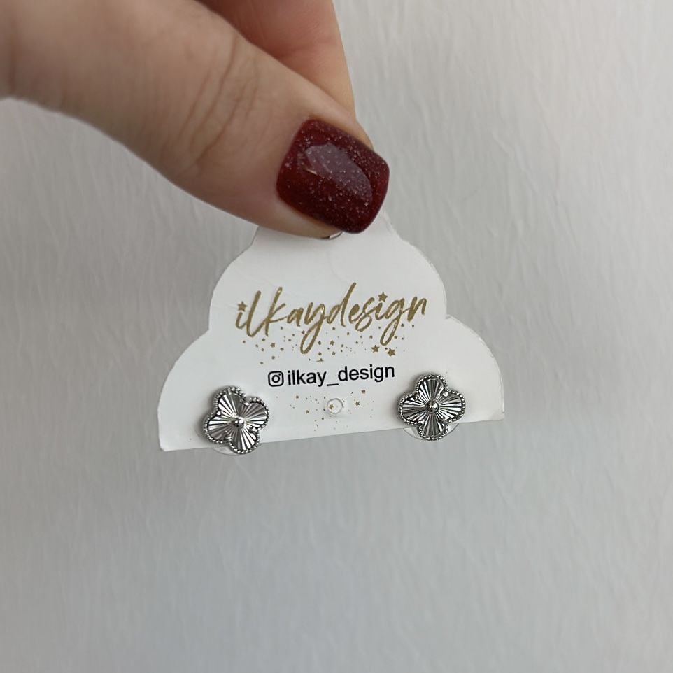 Özel Seri Yonca Küpe Gümüş