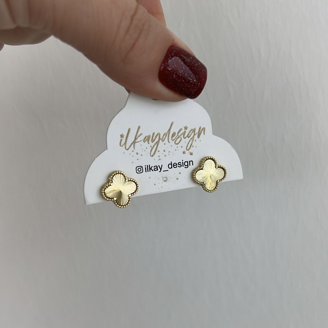 Özel Seri Yonca Küpe Gold