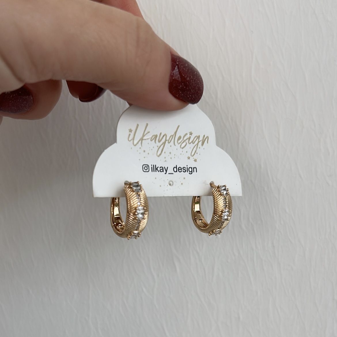Vip Seri Zirkon Taşlı Halka Küpe 1,3cm
