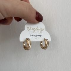 Vip Seri Zirkon Taşlı Halka Küpe 1,3cm
