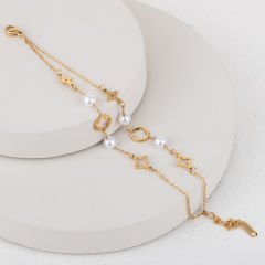 Çelik 2'li İncili Bileklik 22cm