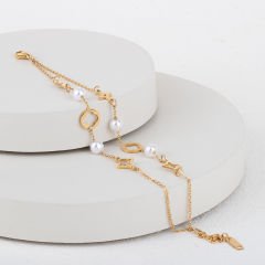 Çelik 2'li İncili Bileklik 22cm