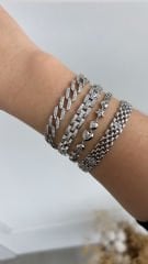 Vip Seri Taşlı Kalpli Yıldızlı Bileklik 19cm