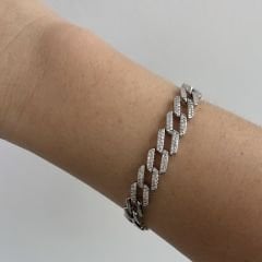 Vip Seri Zirkon Taşlı Zincir Bileklik 19cm
