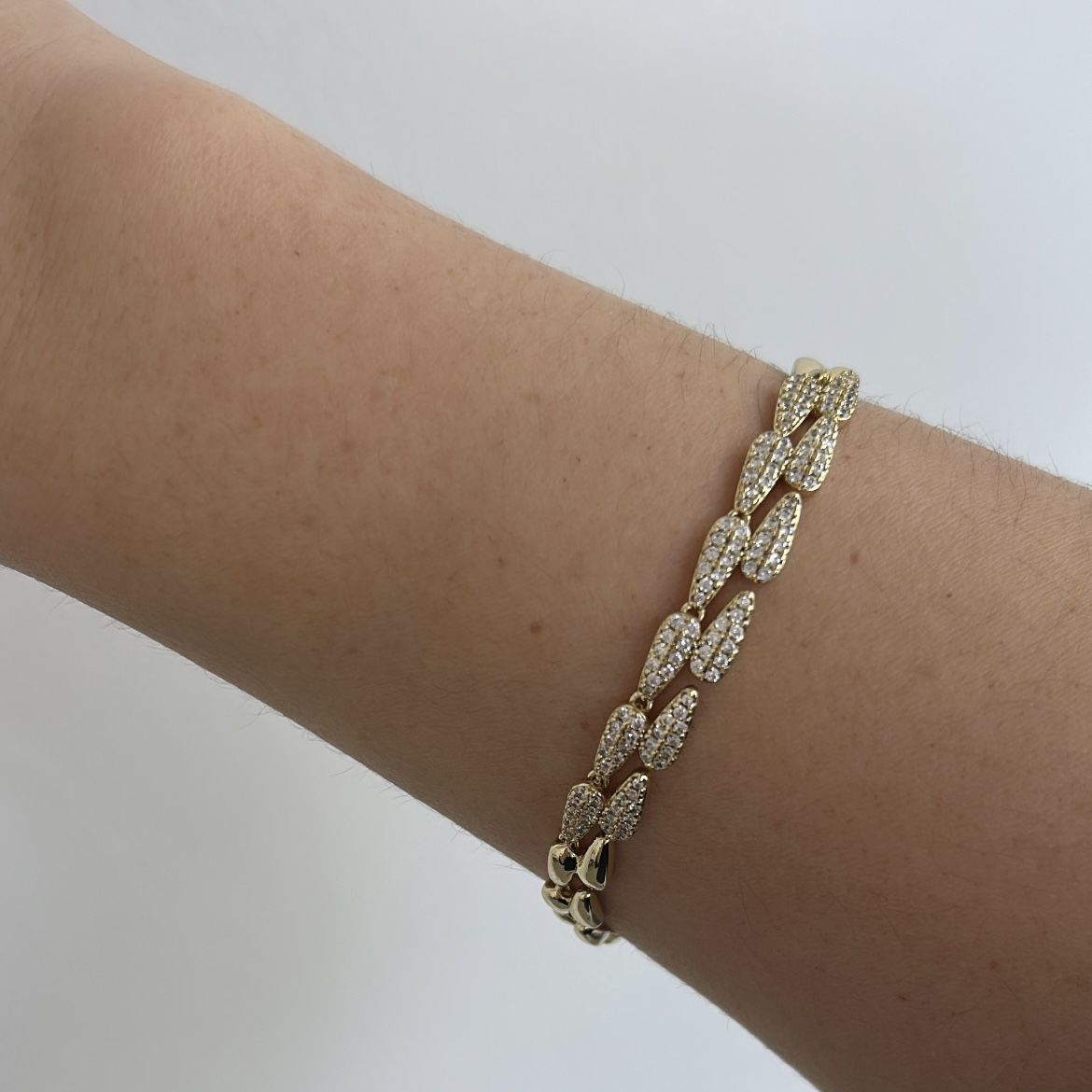 Vip Seri 14k Gold Zirkon Taşlı Bileklik 18cm