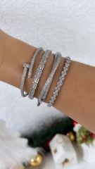 İthal Zirkon Baget Taşlı Kelepçe 17 cm