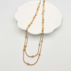 Çelik 2'Li Dorika Kolye 45cm