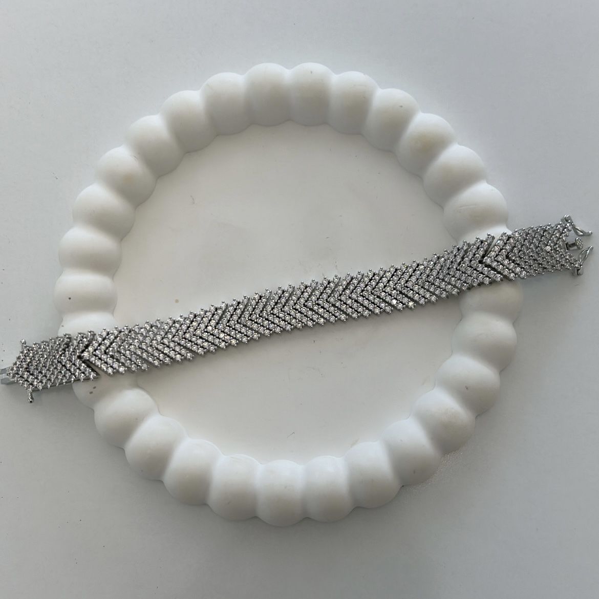 Özel Seri Zirkon Taşlı Pırlanta Montür Bileklik 18 cm