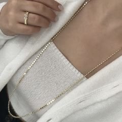 Özel Seri 14K Gold Ezme Zincir Kolye 90cm